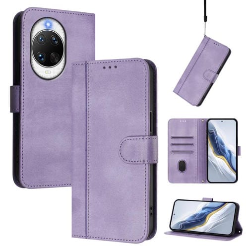 Funda de cuero retro con hebilla para Huawei Nova 14 Ultra (morado)