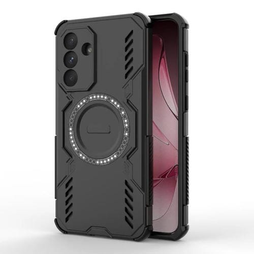 Funda con anillo magnético MagSafe para Samsung Galaxy A56 5G Butterfly Armor, a prueba de golpes (negra)