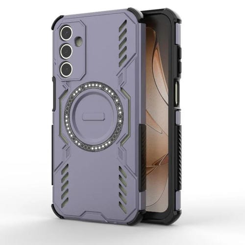 Funda a prueba de golpes con anillo magnético MagSafe y mariposa para Samsung Galaxy A15 5G (morado)