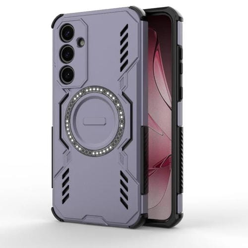 Funda con anillo magnético MagSafe para Samsung Galaxy A35 5G Butterfly Armor, a prueba de golpes (morado)