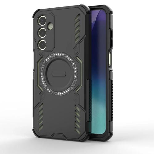 Funda con anillo magnético MagSafe y mariposa para Samsung Galaxy A25 5G (negro)