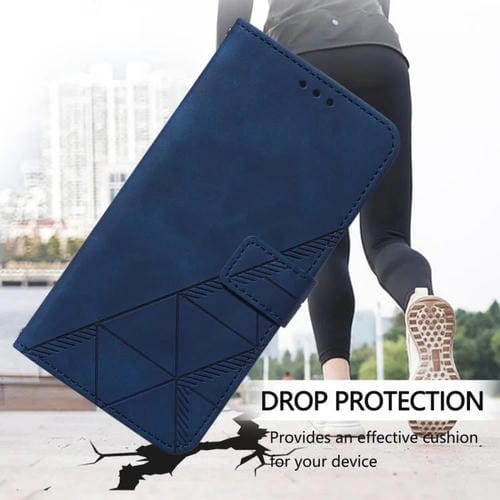 Funda de cuero con relieve 3D para TCL 605/60 SE (azul)