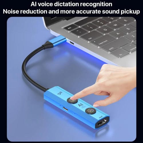 Adaptador concentrador USB-C YCE V297A 7 en 1 con IA y salida 8K (Azul)