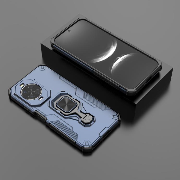 Funda híbrida de TPU y PC con soporte metálico para Huawei Nova 14 (azul)