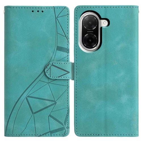 Funda de cuero con relieve de triángulos para Redmi A5 4G (173,3 mm) (verde)