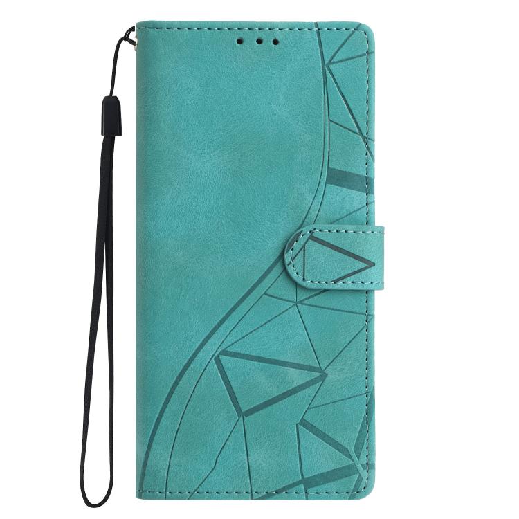 Funda de cuero con relieve de triángulos para Redmi A5 4G (173,3 mm) (verde)