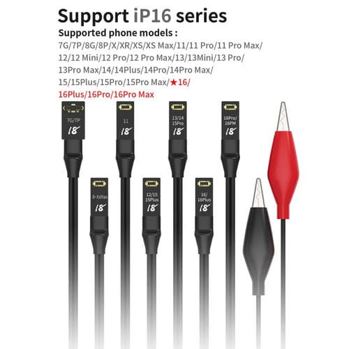 Cables de Arranque y Reparación de Placa Base Apple iPhone 7 a 16 Pro Max, 18 Tipos