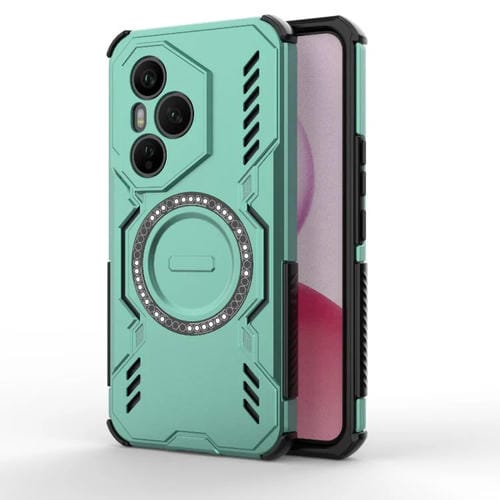 Funda para Honor 400 Pro 5G Global de 160,8 mm con anillo magnético MagSafe y protección contra golpes (verde claro)
