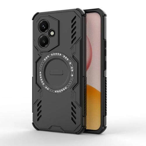 Funda para Honor 400 5G Global de 156,5 mm con anillo magnético MagSafe y protección contra golpes (negro)