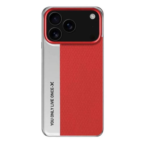 Funda de cuero con textura de diamante para iPhone 17 Pro Max (rojo)