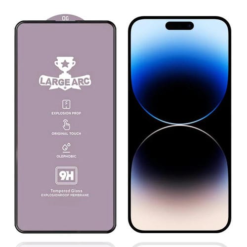 Película de vidrio templado de arco grande de aluminio de 0,4 mm de alto para iPhone 14 Pro Max 9H