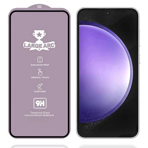 PelĂcula de vidrio templado de arco grande de aluminio de 0,4 mm de alto para Samsung Galaxy S23 FE 5G 9H