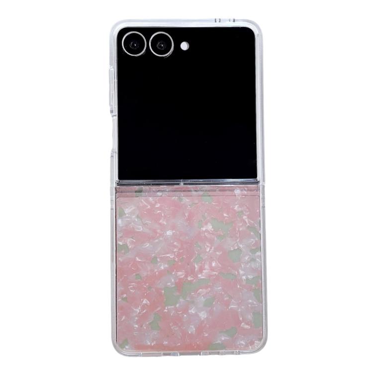 Funda con textura perlada para Samsung Galaxy Z Flip7 (rosa y verde)