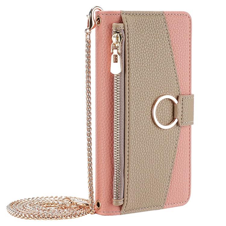 Funda de cuero con textura de lichi para Samsung Galaxy S25 Ultra 5G (rosa)