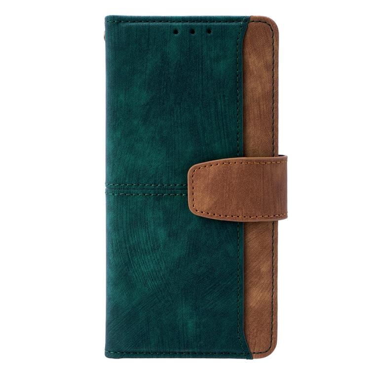Funda de cuero con costuras de color y bloqueo RFID para Samsung Galaxy Xcover 7 5G (verde)