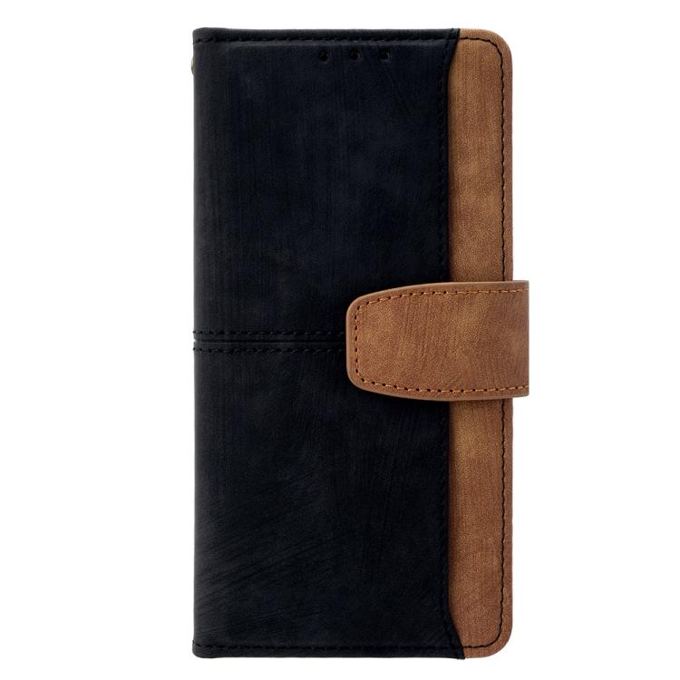 Funda de cuero con costuras de color y bloqueo RFID para Samsung Galaxy S25 Ultra 5G (negra)