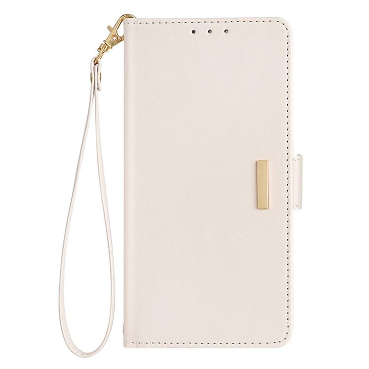 Funda de cuero con cadena cruzada para Redmi A5 4G (171,7 mm) (blanco)