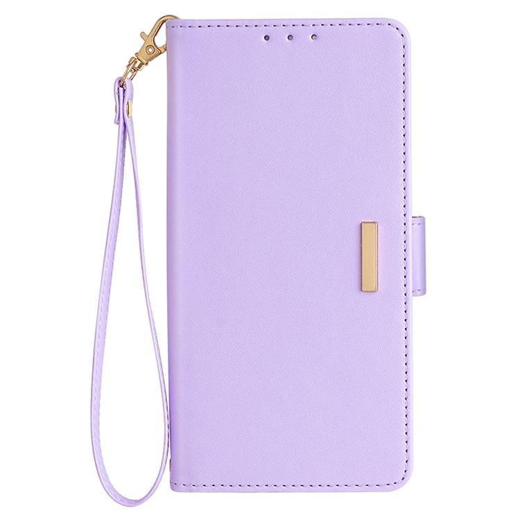 Funda de cuero con cadena cruzada para Samsung Galaxy S25 Ultra 5G (morado)