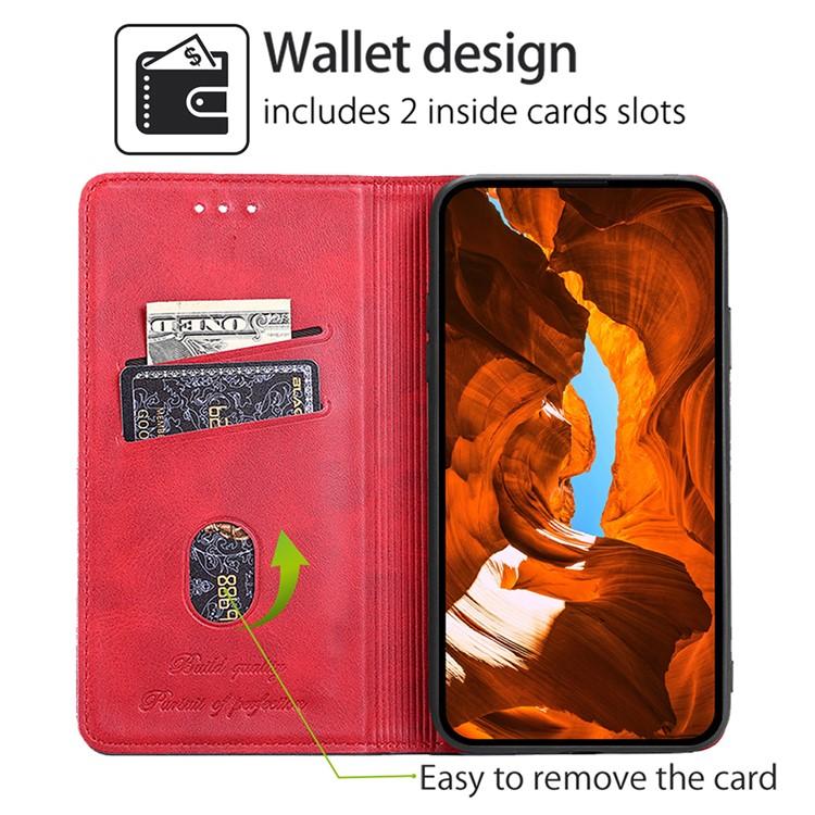 Funda de cuero magnético con textura de vaca para Samsung Galaxy S25 Ultra 5G (roja)