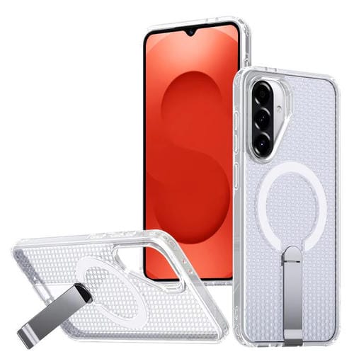 Funda con soporte MagSafe y refrigeración Honeycomb para Samsung Galaxy A26 5G (transparente esmerilado)