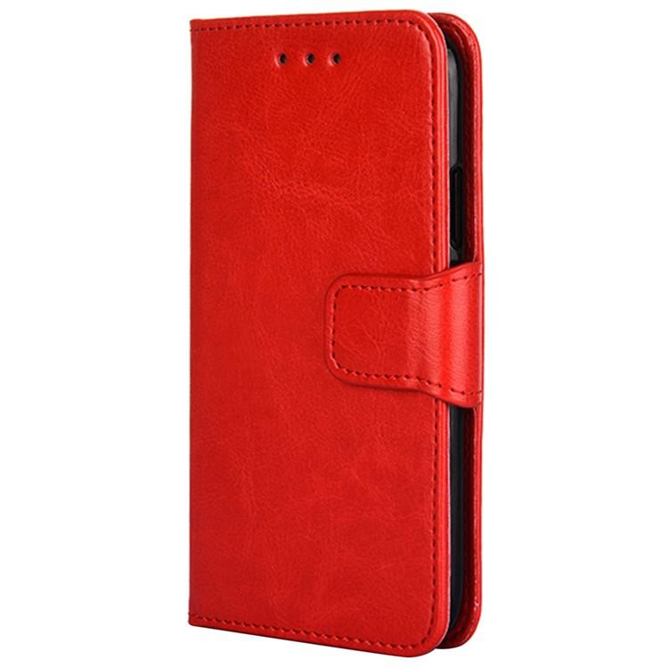 Funda de cuero con textura de cristal para Samsung Galaxy S25+ 5G (roja)