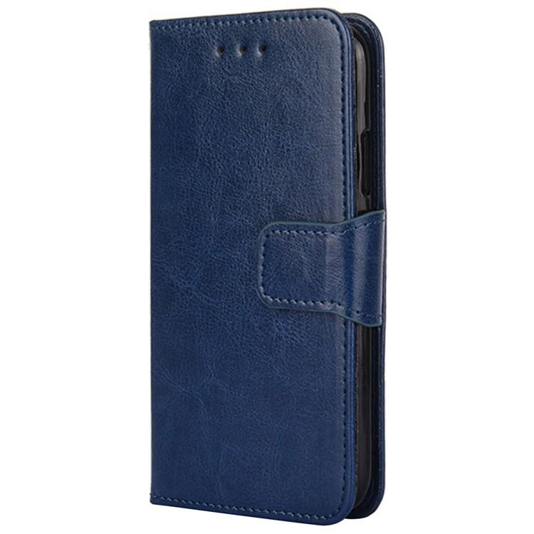 Funda de cuero con textura de cristal para Samsung Galaxy S25 Ultra 5G (azul rey)
