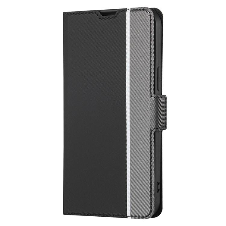 Funda de cuero con textura de sarga y botones laterales para Samsung Galaxy S25 5G (negra)