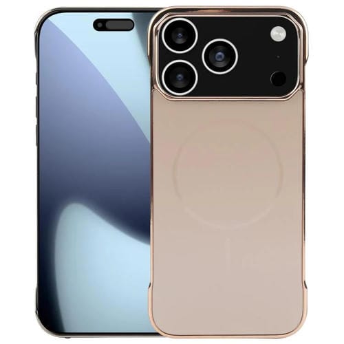 Funda de PC MagSafe antirreflejos, esmerilada, sin marco y galvanizada para iPhone 17 Pro (dorado desierto)