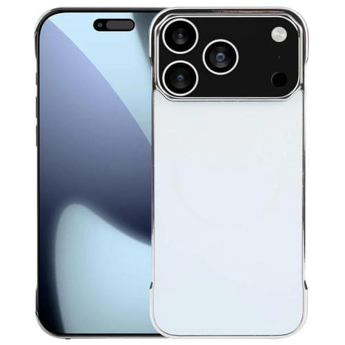 Funda de PC MagSafe antirreflejos, esmerilada, sin marco y galvanizada para iPhone 17 Pro (blanco plateado)