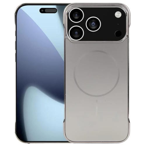 Funda de PC MagSafe antirreflejos, esmerilada, sin marco y galvanizada para iPhone 17 Pro (gris titanio)