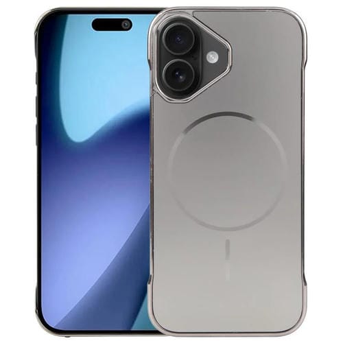 Funda de PC MagSafe antirreflejos, esmerilada, sin marco y galvanizada para iPhone 17 (gris titanio)