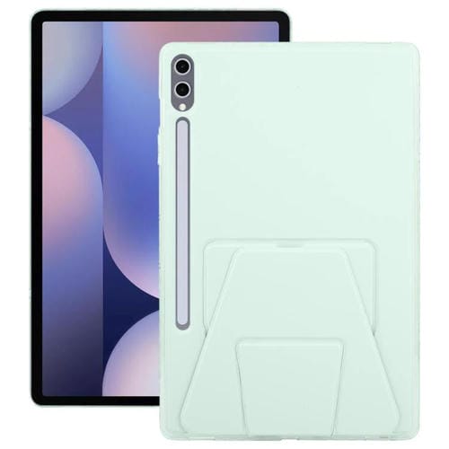 Funda plegable magnética de cuero acrílico para Samsung Galaxy Tab S10+/S9+ (verde claro)