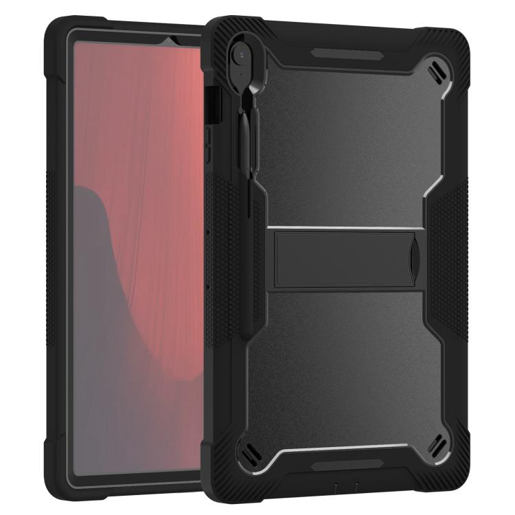 Funda híbrida de silicona a prueba de golpes para Samsung Galaxy Tab S10 FE+ con soporte (negra)