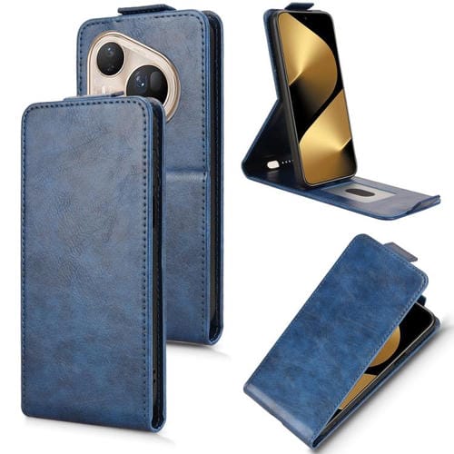 Funda magnética de cuero con tapa vertical y hebilla para Huawei Pura 80 Pro 5G (azul)