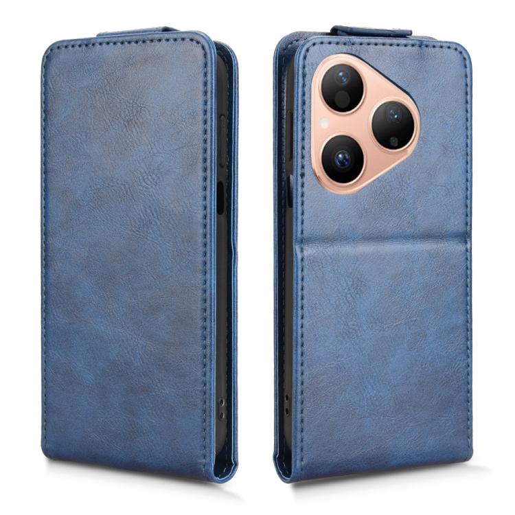 Funda magnética vertical de cuero con hebilla para Huawei Pura 80 5G (azul)