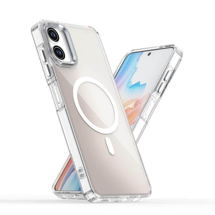 Funda MagSafe con degradado de color para Samsung Galaxy A06 4G (blanca)