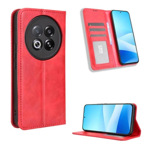 Funda de cuero con textura retro y hebilla magnética para Meizu Note 16 Pro 5G (roja)