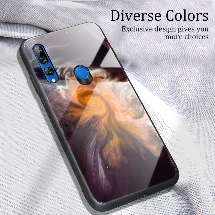 Para Huawei Y9 Prime (2019) / P Smart Z Funda protectora de vidrio con patrón de mármol (DL01)