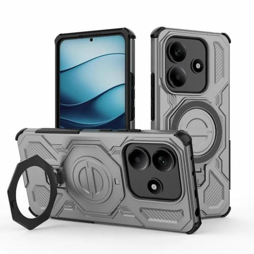 Funda magnética de TPU y PC MagSafe de color sólido para Redmi Note 14 5G J-20 (gris)