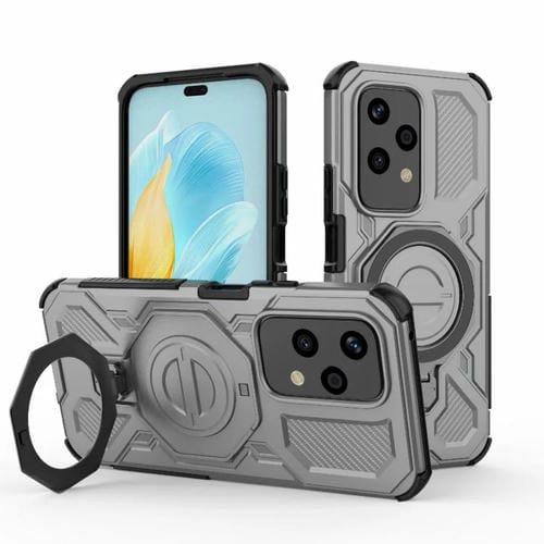 Funda magnética de TPU y PC MagSafe para Honor 200 Lite 5G Global J-20 (color sólido, gris)