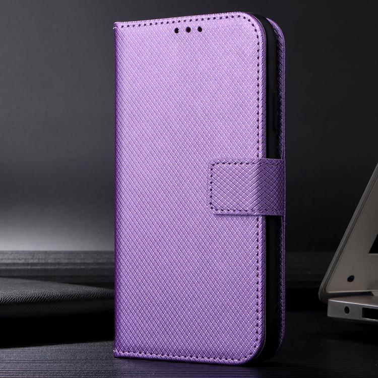 Funda de cuero con textura de diamante para Meizu Note 16 Pro 5G (morada)