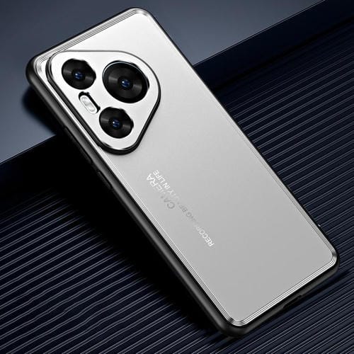 Funda de metal esmerilado para Huawei Pura 80 Pro 5G (plateada)