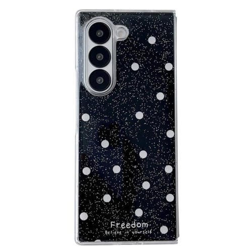 Funda para Samsung Galaxy Z Fold6 con diseño de puntos brillantes (negra)