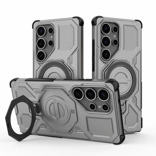 Funda magnética de TPU y PC MagSafe de color sólido para Samsung Galaxy S25 Ultra 5G J-20 (gris)