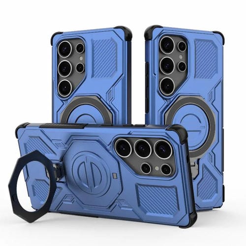 Funda magnética de TPU y PC MagSafe de color sólido para Samsung Galaxy S25 Ultra 5G J-20 (azul)