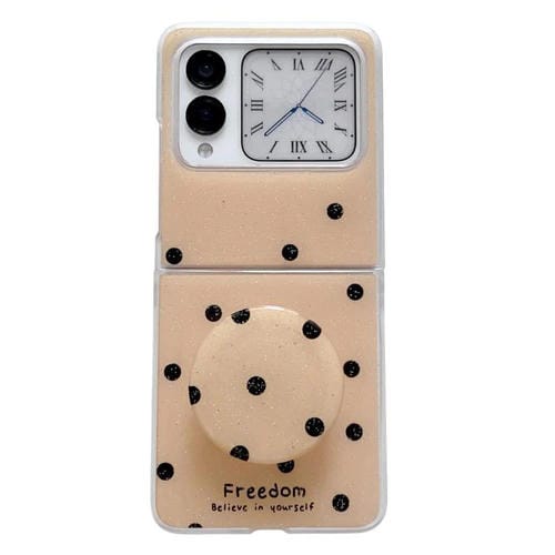 Funda con soporte para Huawei Nova Flip, diseño de puntos brillantes (dorada)