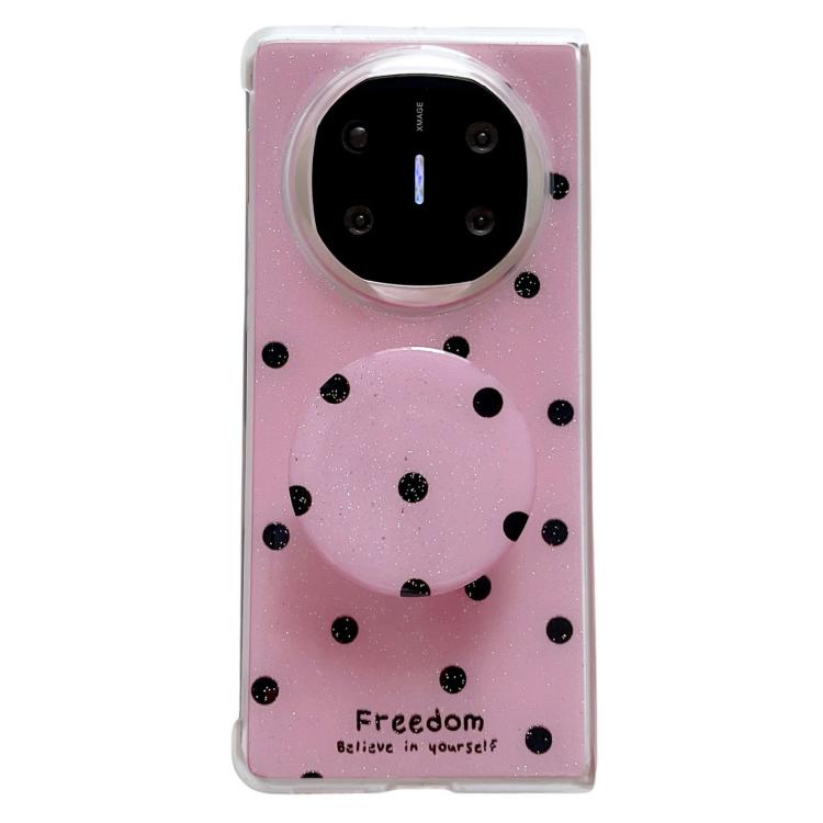Funda con soporte para Huawei Mate X3/X5 con diseño de puntos brillantes (rosa y rojo)