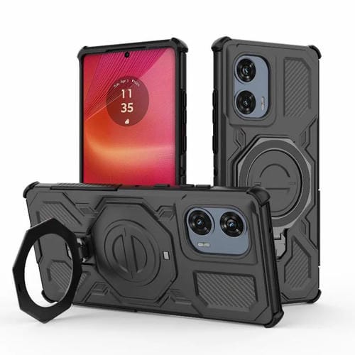 Funda magnética de TPU y PC MagSafe de color sólido para Motorola Edge 50 Fusion 5G Global J-20 (negro)