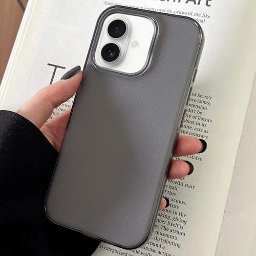 Funda de TPU transparente y cómoda para iPhone 16 Plus (negra)