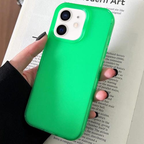 Funda de TPU transparente y cómoda para iPhone 12 (verde)